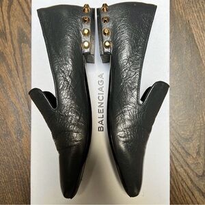 Balenciaga Black Mules with Gold Studs